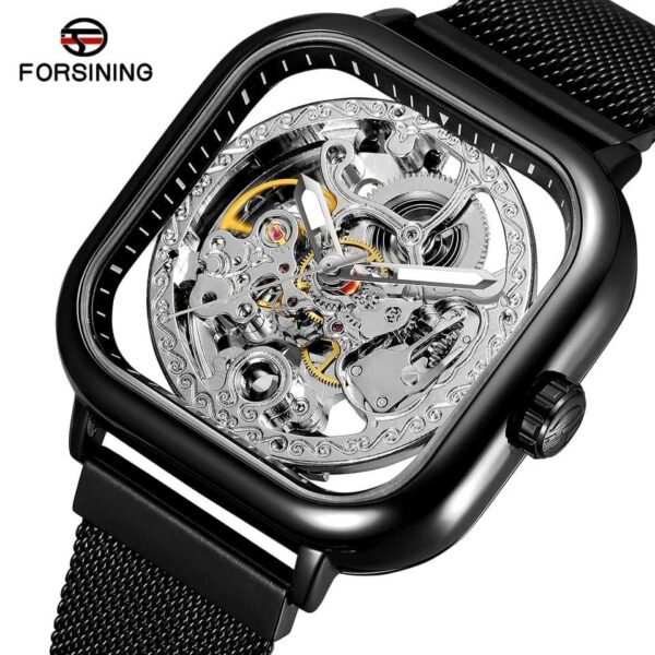 FORSINING Automatic Mechanical Skeleton Transparent Wrist Watch - Image 3