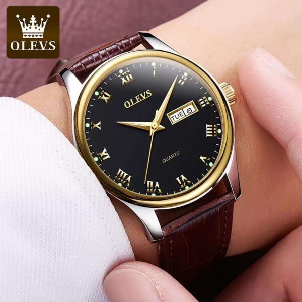 OLEVS Men’s Watch Waterproof Day & Date Display - Image 2